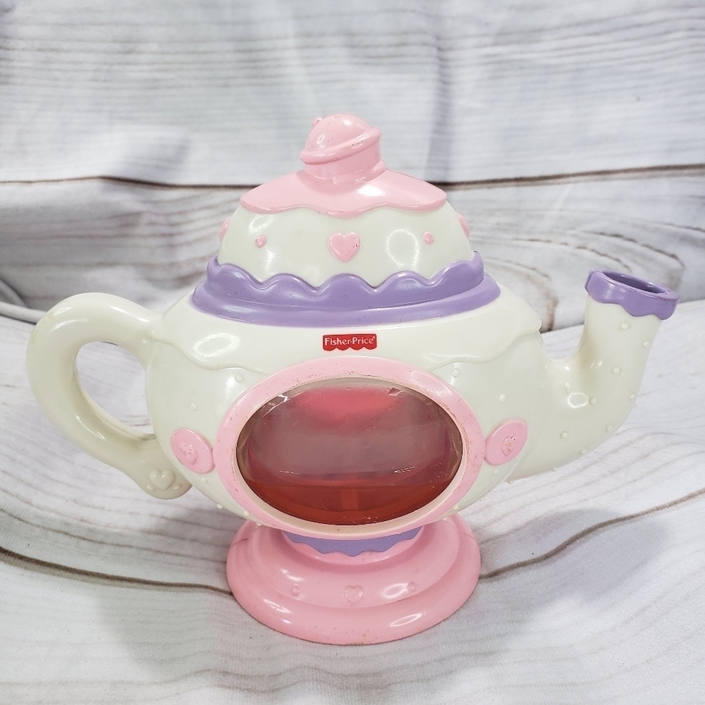 Fisher Price Magical Tea For Two Teapot 8 x 6 Inch Pink Purple White Play Wear